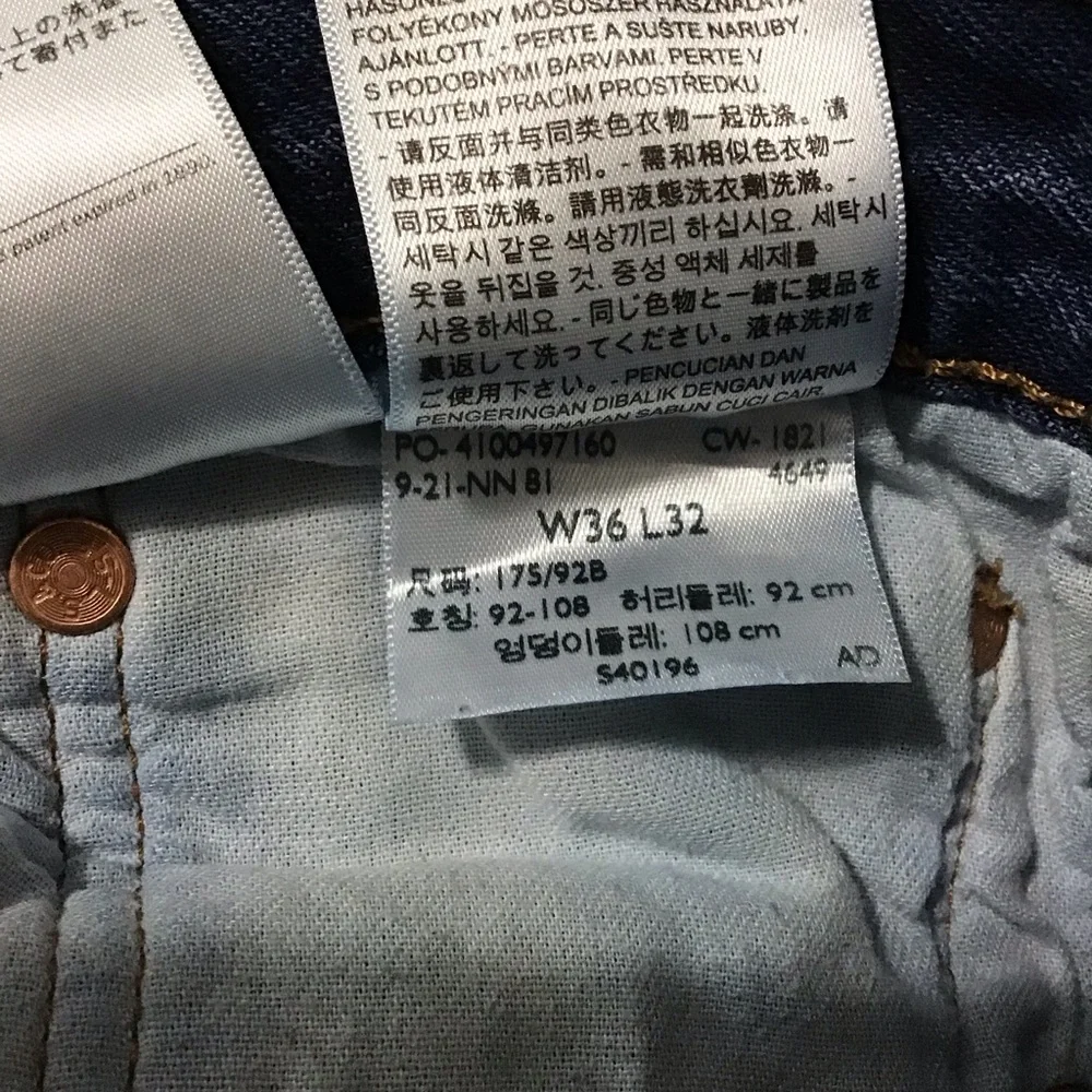 Levi's 501 Button Fly Jeans Dark Wash Straight Men's 36 X 32